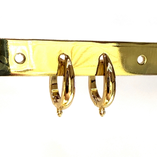 Picture of Earring Hoop 20x12.5x2.5mm with loop 18kt Gold Plated x2