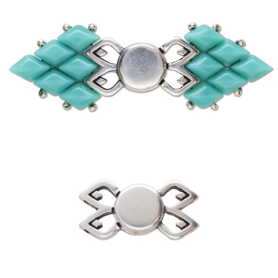 Picture of Cymbal - Fylakopi II Gemduo Magnetic Clasp Antique Silver Plate x1