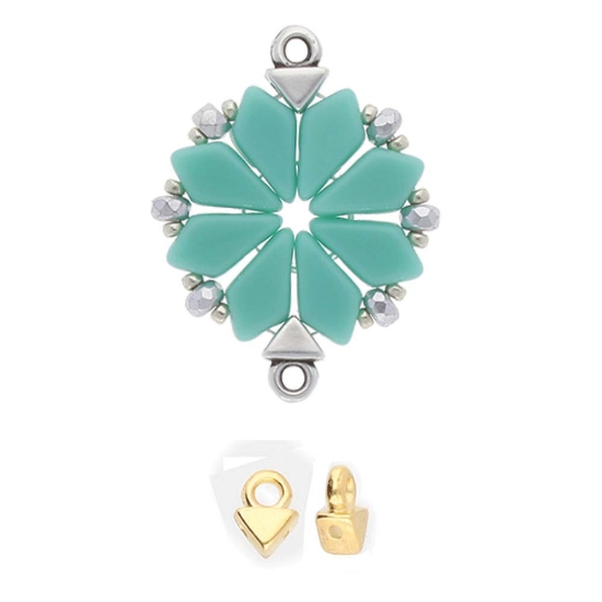 Picture of Cymbal - Agali Kite Bead Ending 24k Gold Plate x1