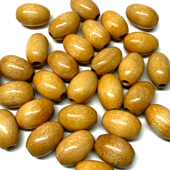 Picture of Wood bead 12x8mm oval x100
