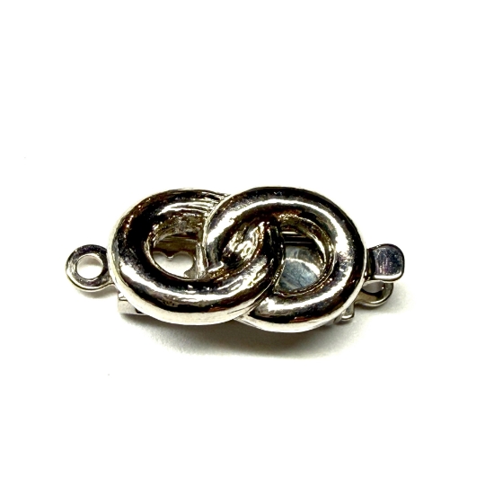 Picture of Neumann Clasp Infinity Rings 13x7mm Rhodium Plated x1