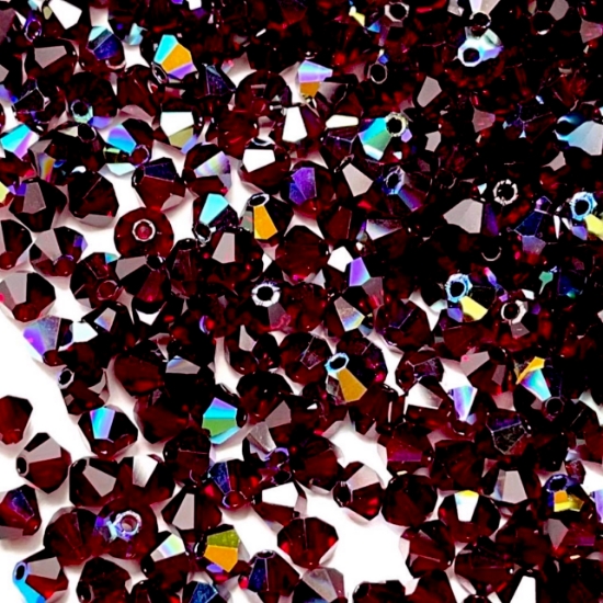 Picture of Preciosa Bead Rondell 4mm Garnet AB x100