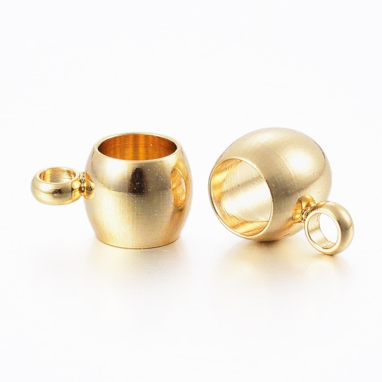 Bild von Stainless Steel Pendant Slide 9x5x6mm Ø4mm 18kt Gold Plated x10