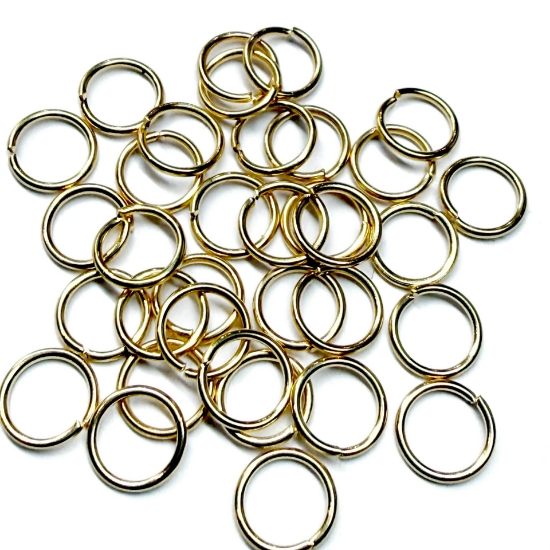 Picture of Stainless Steel Jump Ring 7x0.8mm 24kt Gold Plated x100