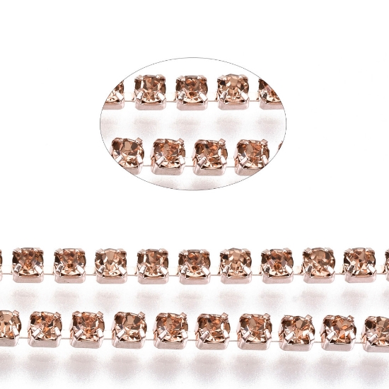 Picture of Strass Chain 2.1mm Electrophoresis - Light Peach x1m