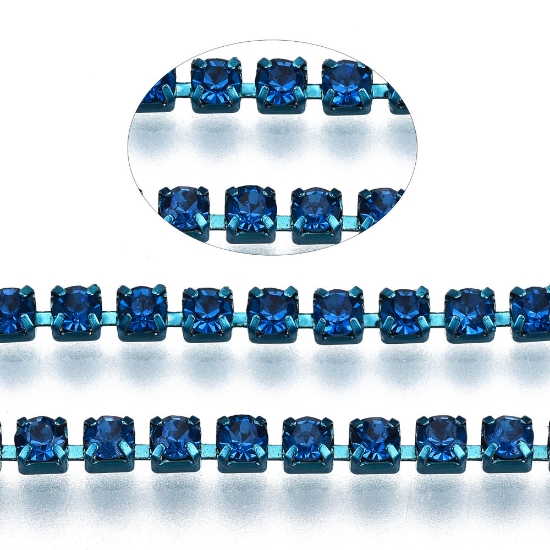 Picture of Strass Chain 2.1mm Electrophoresis - Light Sapphire x1m