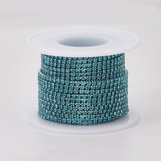 Picture of Strass Chain 2.1mm Electrophoresis - Aquamarine x1m