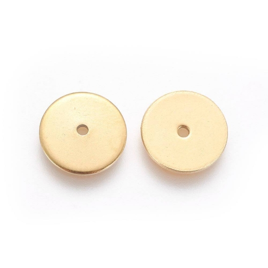 Picture of Stainless Steel Spacer Bead 6x0,7mm flat round Gold x10 