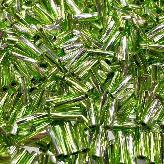 Picture of Miyuki Twist Bugle 6mm 3941 Silver Lined Bright Clear Olive x10g