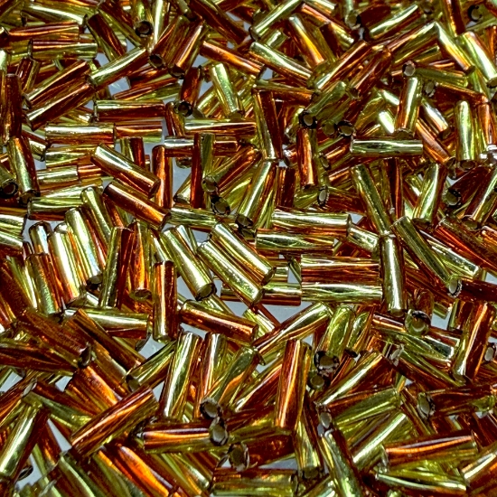 Picture of Miyuki Twist Bugle 6mm 3937 Silver Lined Bright Green Dark Topaz x10g