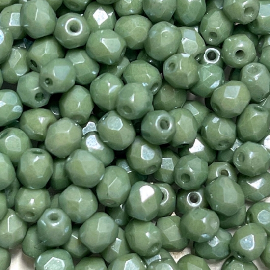 Picture of Fire-Polished 4mm Chalk White Teal Luster x123