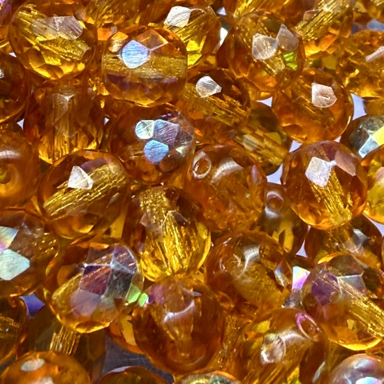 Picture of Fire-Polished beads 8mm Topaz AB x20