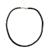 Picture of Choker 40 cm Rubber Twisted  and Sterling Silver end cap and lobster clasp Black x1