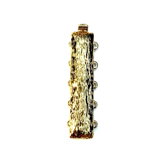 Picture of Neumann Clasp Box 37x8mm textured rectangle 5-strand  23kt Gold Plated  x1