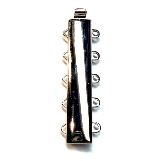 Picture of Neumann Clasp Box 37x8mm rectangle 5-strand Rhodium Plated x1