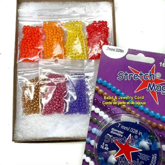 Picture of Party Kit Bracelets - Seed Beads - Warm Colors - 6 persons