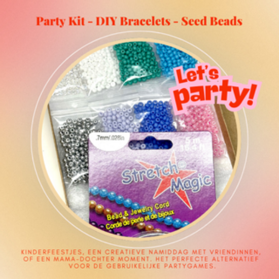Picture of Party Kit Armbanden - Rocailles - Koude Kleuren - 6 personen