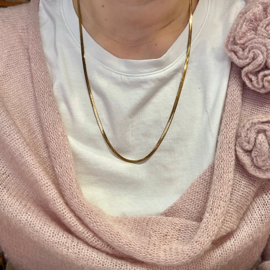 Picture of Stainless Steel Necklace 3mm Herringbone chain 60cm 18Kt Gold Plated x1