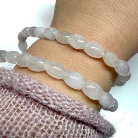 Picture of Grey Quartz (natural) 10x8mm barrel x38cm