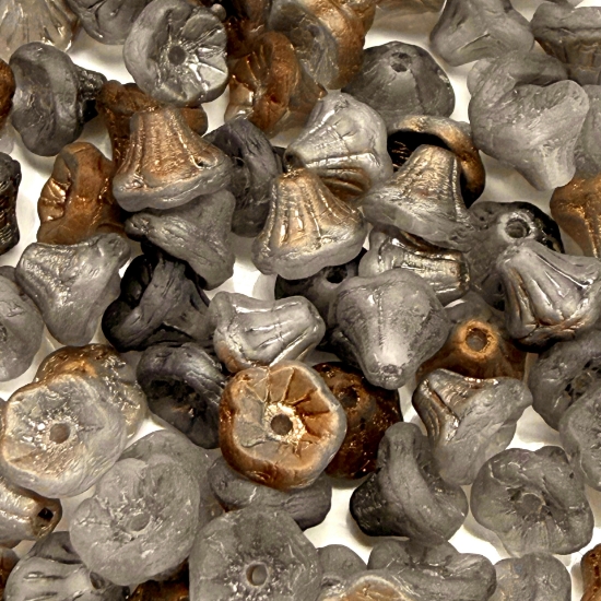 Picture of Flower Cup Beads 7x5mm Crystal Valentinite Mat x50