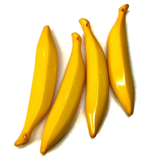Picture of Vintage Acrylic Pendant Banana 50x10mm Yellow x1