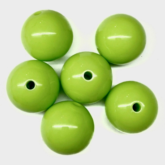 Picture of Acrylic bead 25mm round Lime Green x5