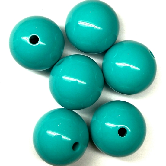 Picture of Acrylic bead 25mm round Turquoise x5