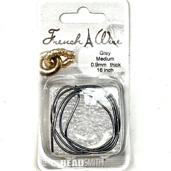 Изображение French Wire (cannetille or bouillon) Medium 0.90mm Grey color x35.5cm
