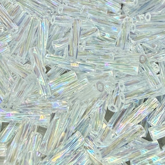 Picture of Miyuki Twist Bugle 12mm 250 Crystal AB x10g