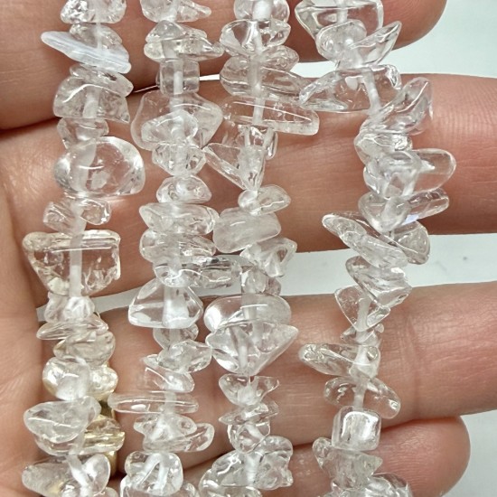 Bild von Rock Crystal bead 7-9mm chip x90cm