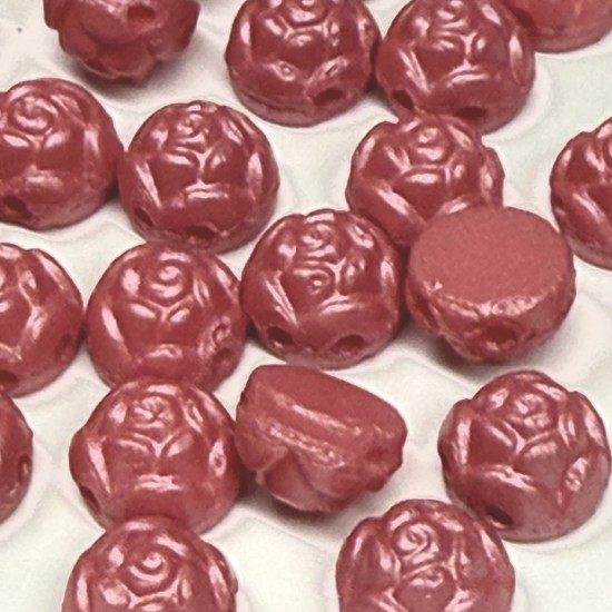 Picture of Rosetta 2-hole Cabochon 6mm Pastel Dark Coral x25