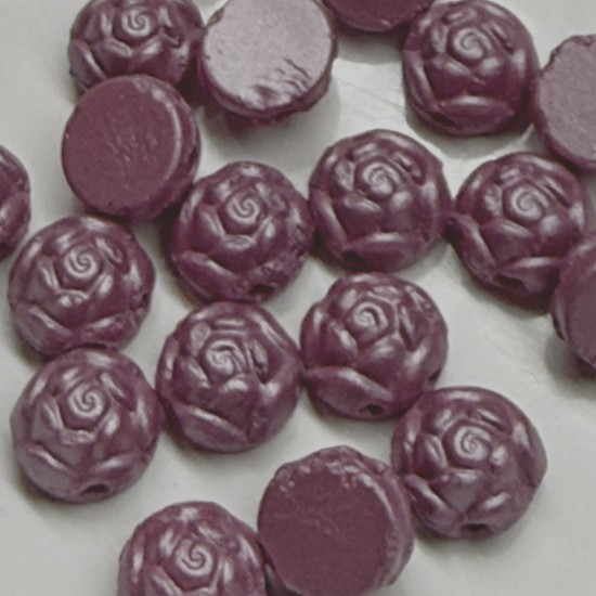 Picture of Rosetta 2-hole Cabochon 6mm Powdery Pastel Mulberry x25