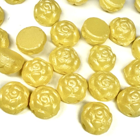 Picture of Rosetta 2-hole Cabochon 6mm Powdery Pastel Yellow x25