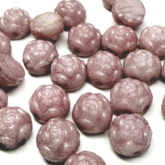 Picture of Rosetta 2-hole Cabochon 6mm Lila Luster x25