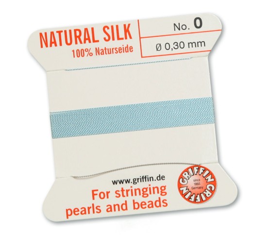 Bild von Griffin Silk Beading Cord & Needle size #0 - 0.30mm Turquoise x2m