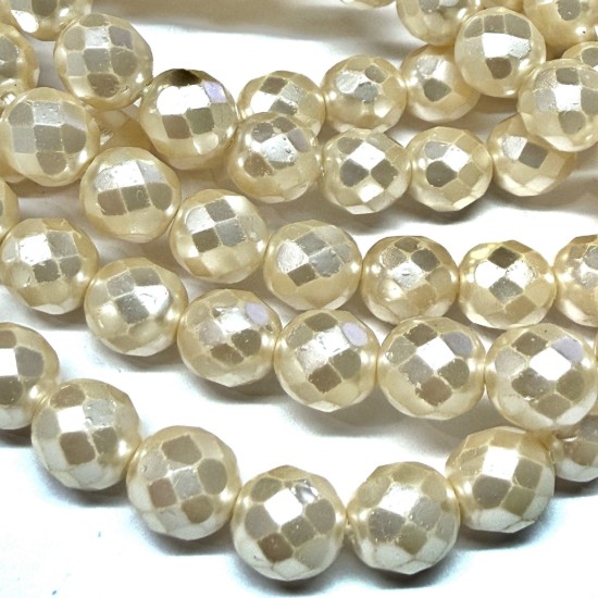 Image de Czech Fire Polished 8mm Butter yellow Pearl x75