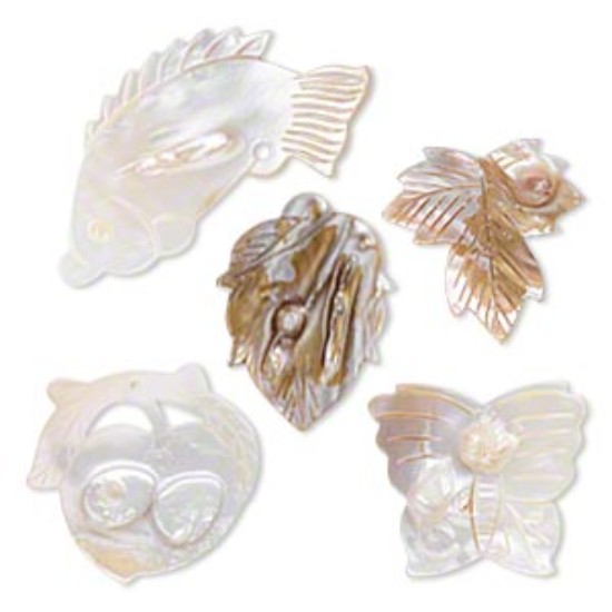 Bild von Mother-of-Pearl Shell and Blister Pearl Shell Mix x3