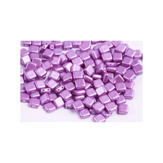Afbeeldingen van 2-Holes Tile 6mm Pastel Lila x50