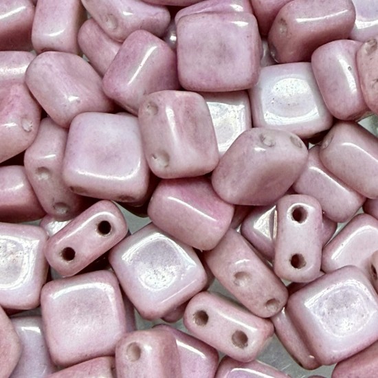 Picture of 2-Holes Tile 6mm Alabaster Lila Luster x50