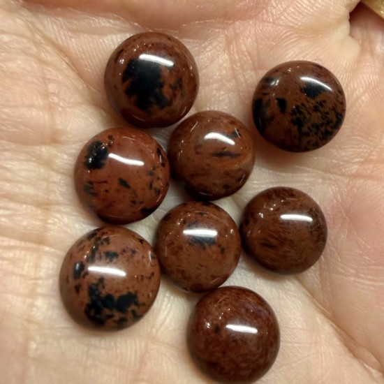Изображение Cabochon mahogany obsidian (natural) 10mm round x1
