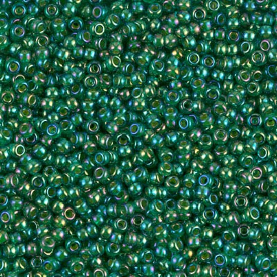 Bild von Miyuki Rocaille 11/0 354 Emerald Lined Aqua AB x10g