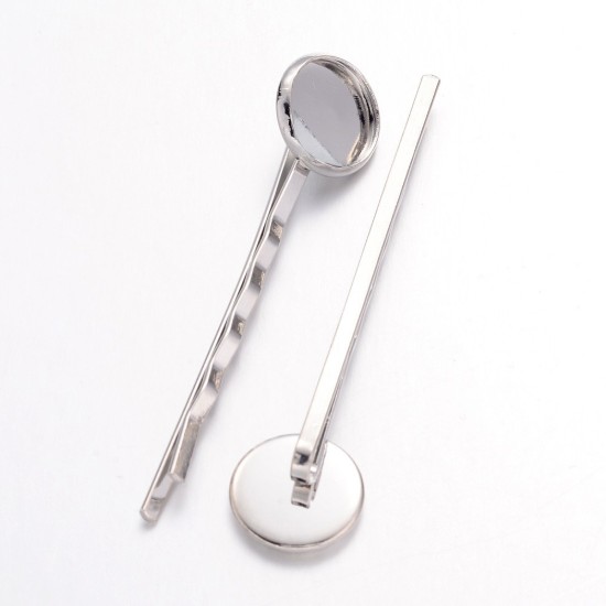 Picture of Hair pin setting  12mm round Silver x10