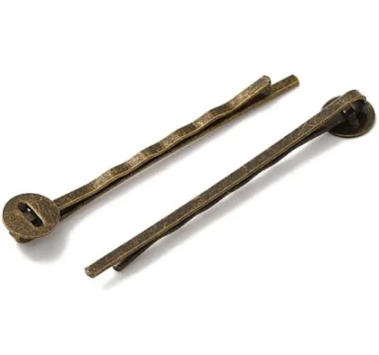 Изображение Hair pin 52mm 8mm flat pad Brone x20