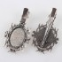 Afbeeldingen van Alligator Hair clip setting 25x18mm oval Antique Silver x5