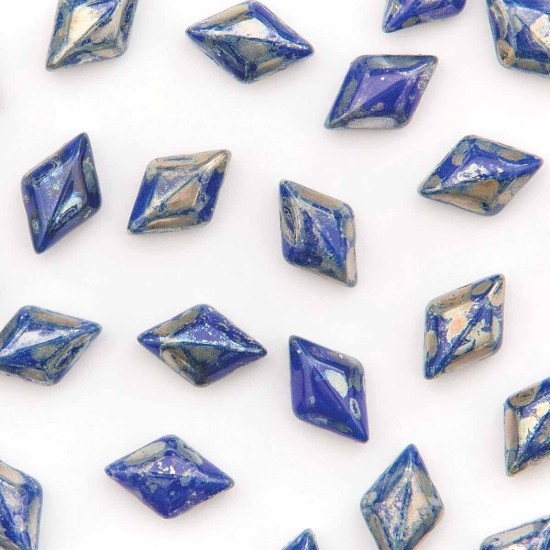Изображение GemDuo 2-hole 5x8mm Royal Blue Picasso x10g