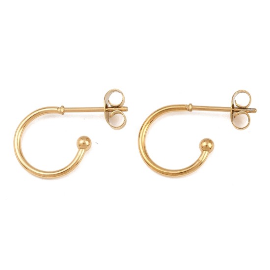 Picture of Stainless Steel Ear stud 12x2,5mm C-Shape Gold x10