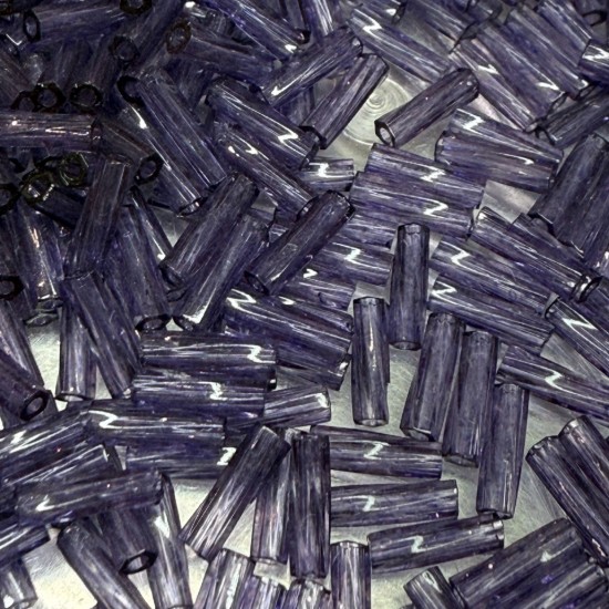 Изображение Miyuki Twist Bugle 12mm 1722 Dyed Transparent Amethyst x10g