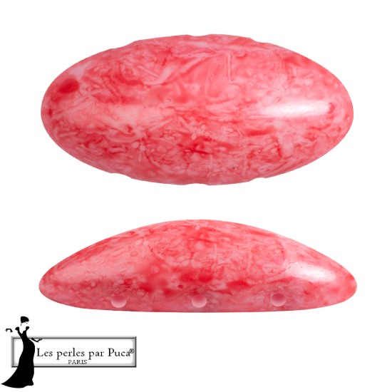 Изображение Athos 3-hole Par Puca bead 20x10mm Mishmash Dark Peach x1