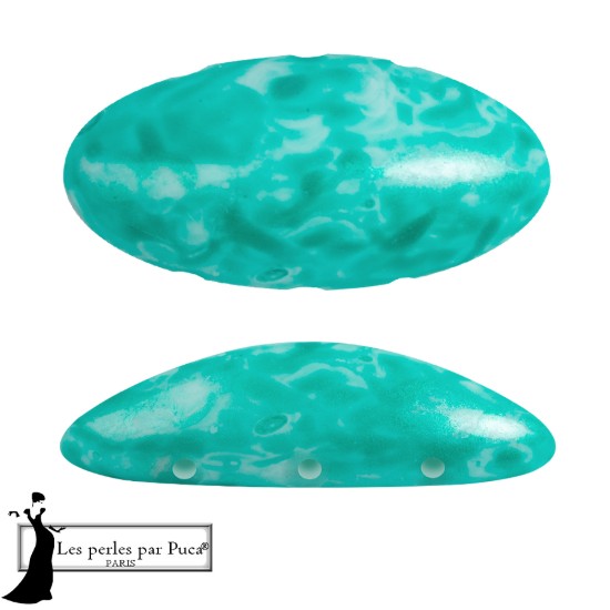 Изображение Athos 3-hole Par Puca bead 20x10mm Mishmash Emerald x1