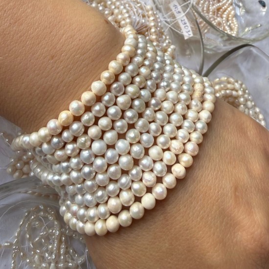 Изображение Pearl Freshwater Potato 5-6mm Creamy White x36cm
